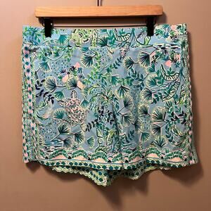 Lilly Pulitzer Blue and Green Patterned Women Shorts